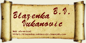 Blaženka Vukanović vizit kartica